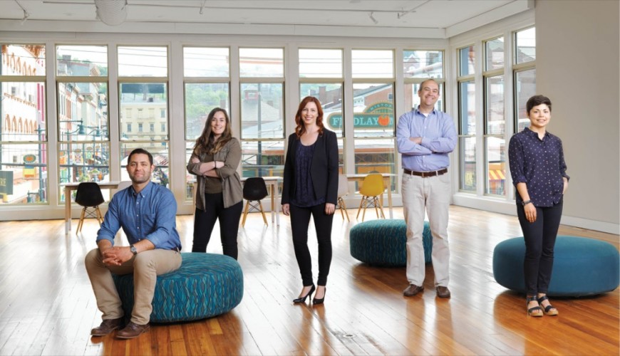 The People's Liberty office, overlooking Elm Street and Findlay Market.