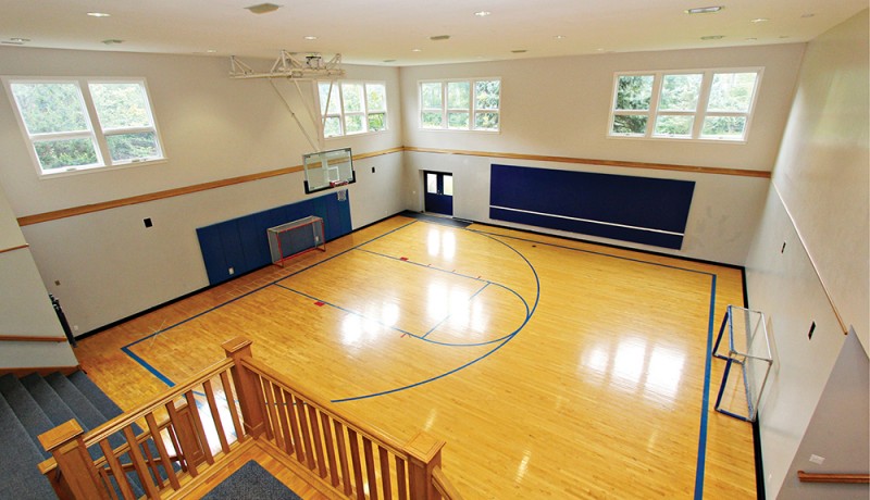 indoor basketball court in a house