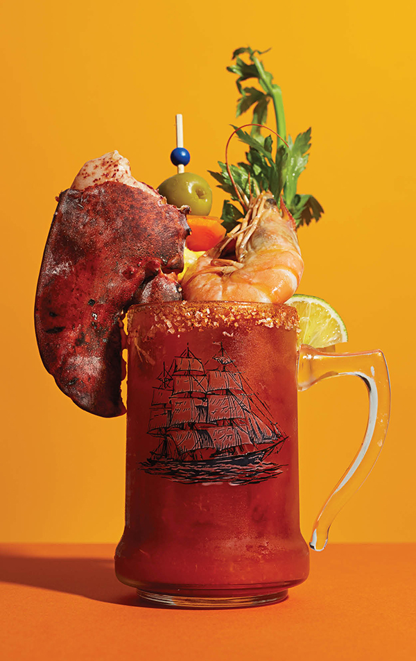 The Anchor OTR Bloody Mary. Yes, that's a lobster claw.