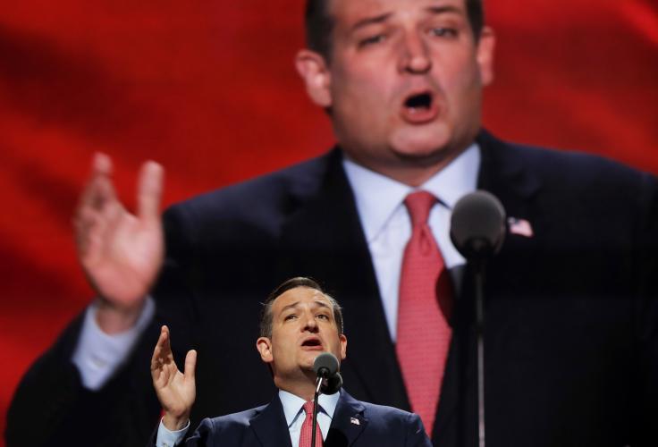 Sen. Ted Cruz delivers a speech on the third day of the RNC.