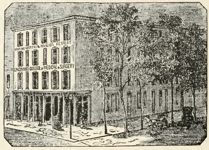 The scene of the Infernal Machine Murders was the College of Medicine and Surgery, with its associated Marine Hospital & Invalid’s Retreat, located at the southwest corner of Longworth Street and Western Row.